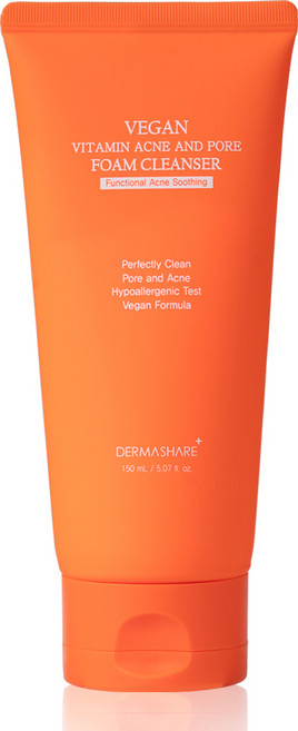 더마쉐어 비건 비타민 여드름 아크네 앤 포어 딥 폼 클렌저, 1개, 150ml
