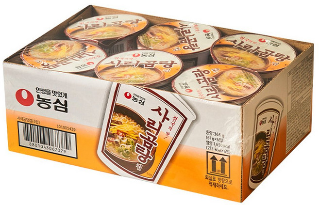 농심 사리곰탕 작은컵 61g 6입 / 1볼, 6개