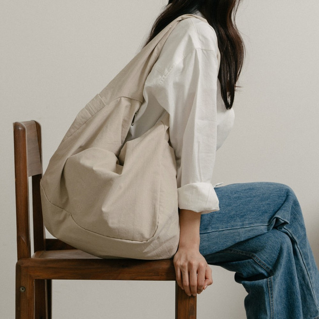 킨느 데일리 보부상 가벼운 면 캔버스 호보 숄더백