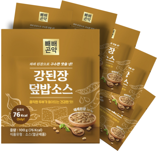 빼빼곤약 강된장 덮밥소스 76칼로리 간편한 한끼, 6개, 100g