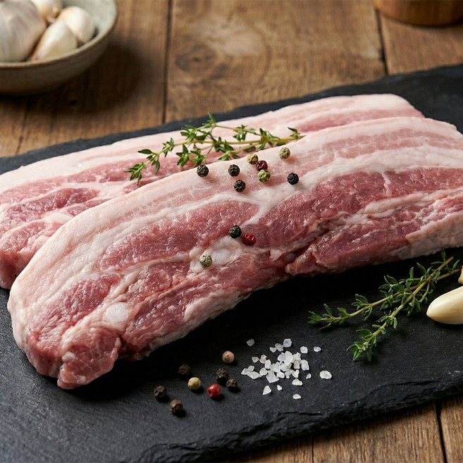 [당일출고] 신선한 통 삼겹살 수육용 보쌈 통 훈제 바베큐 캠핑 1kg 포장, 1개