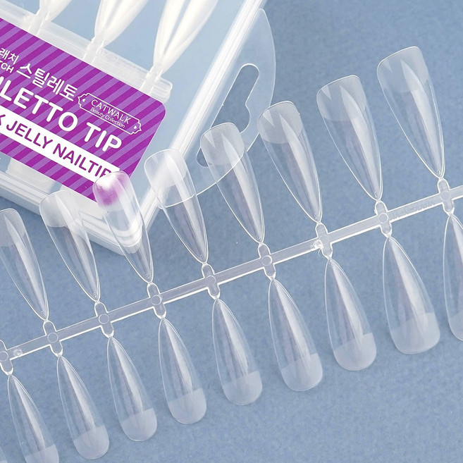 네일스토어 스크래치 스틸레토 네일팁 240팁 말랑 말캉팁 투명 인조손톱, 1개, 1.스크레치 스틸레토 240팁 W574