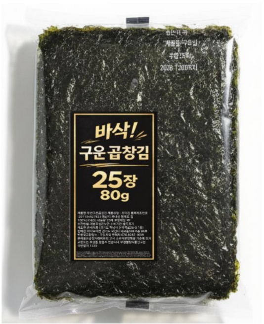두번 구운 곱창김 25장, 1개, 80g
