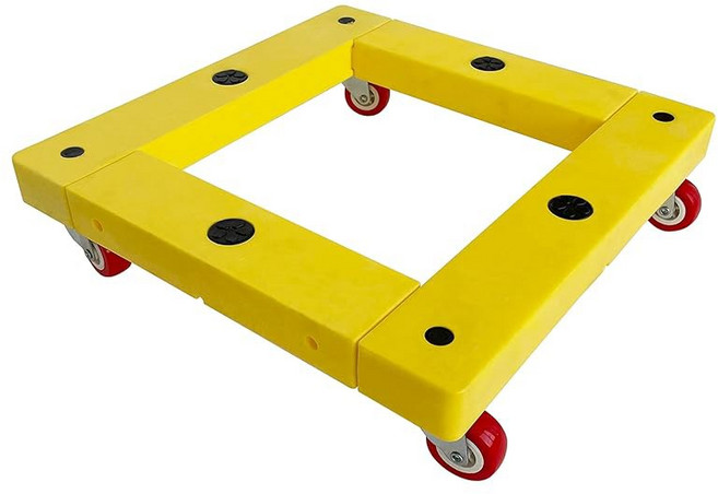 MaxWorks 50857 1320파운드 용량 18인치 x 30인치 하드우드 가구 무빙 돌리 KD 버전 투팩, Yellow, 16 in x16 in