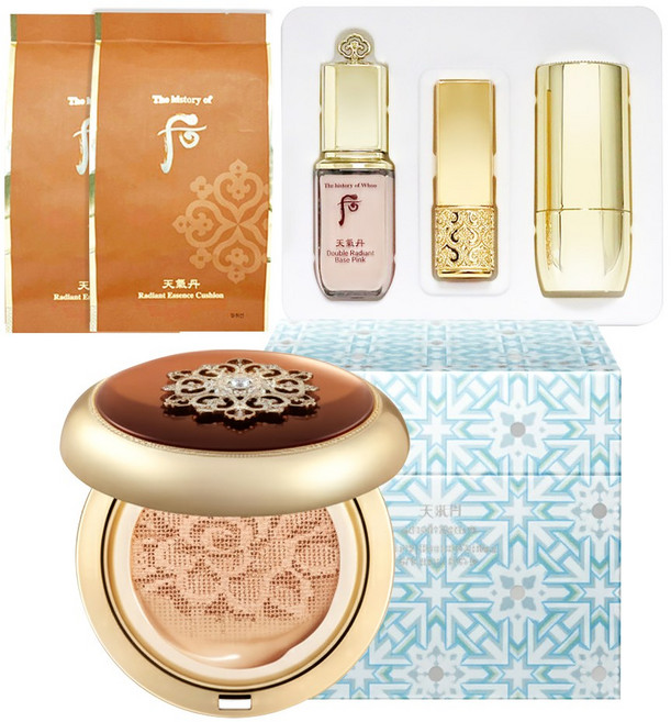 더히스토리오브후 천기단 화현 에센스 쿠션 기획세트(본품1+리필2+베이스핑크+립루즈+브러쉬), 1개, 21호