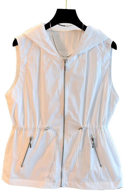 프리티글라라 여성 짚업 베스트 후드 조끼 레이어드 바람막이 조끼