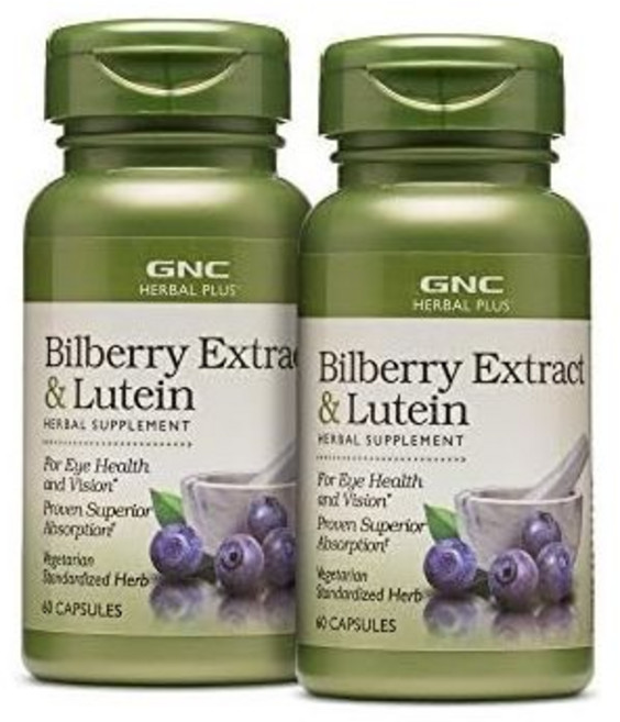루테인 눈 영양제 GNC 허브 플러스 빌베리 추출물 60인분 시력