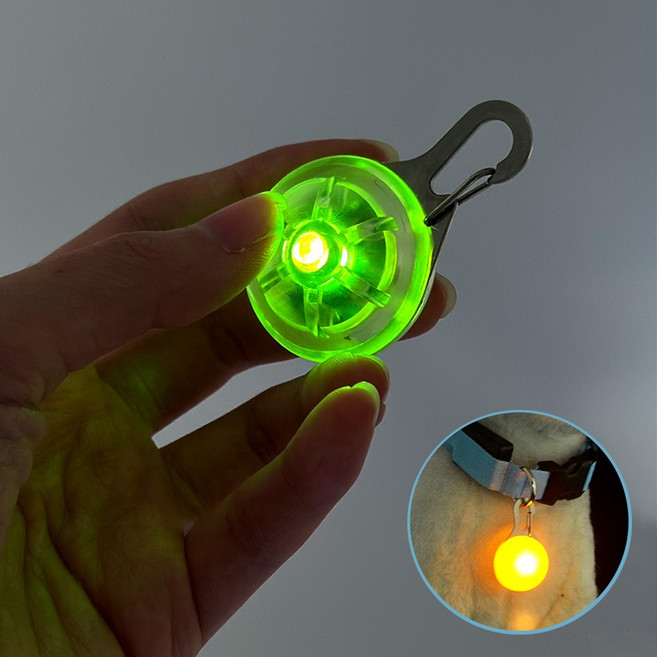 강아지 LED 펜던트 야간산책 라이트 목걸이줄 야광 블링커 애견야간산책