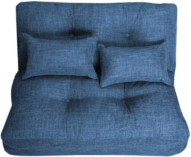 多角度調節 附贈小抱枕 可折疊收納, 1.2米懶人沙發床 -藍/(一張訂單限下一個), 1件