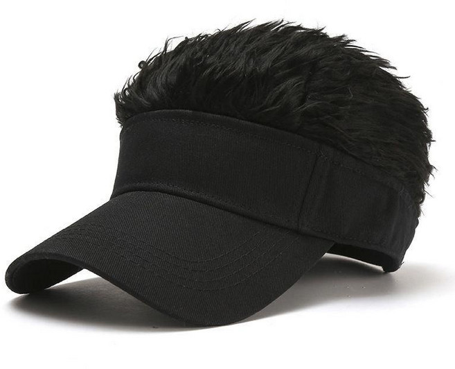 남성 모자가발 힙합 모자 숏컷 골프 남성용 가발모자 블랙+블랙 퍼 l58-60cm