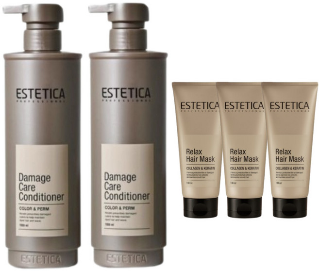 1+1 에스테티카 데미지 케어 컨디셔너 1000ml + 1000ml 린스 손상모 복구, 2kg, 1개