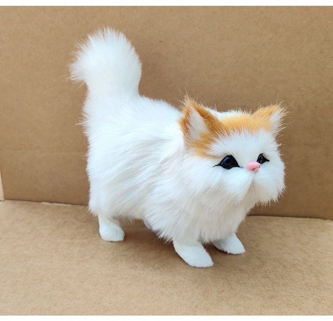 모카돌 리얼 털고양이 인형 애착 애완 동물 리얼펫 인테리어 소품 카페 장식, 6, 1개