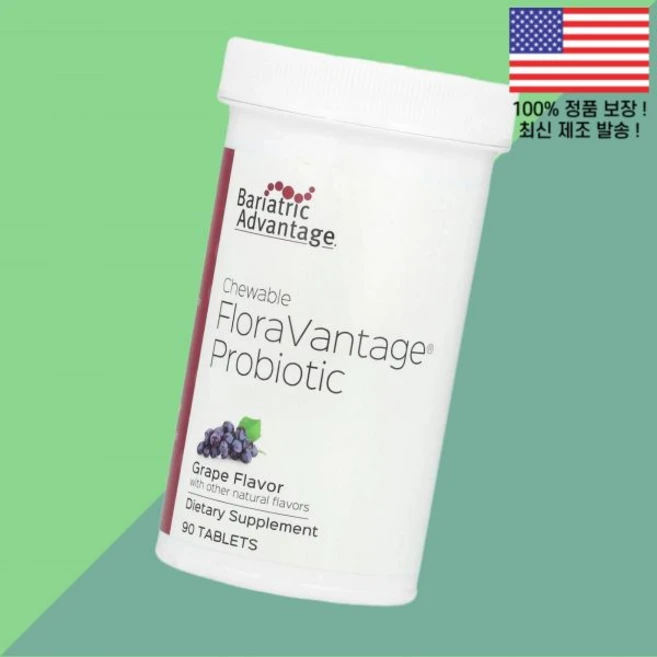 배리트릭 어드밴티지 츄어블 플로라밴티지 프로바이오틱스 유산균 포도 그레이프 90정 Bariatric Advantage Chewable FloraVantage Probiotic, 1개 - 쿠팡