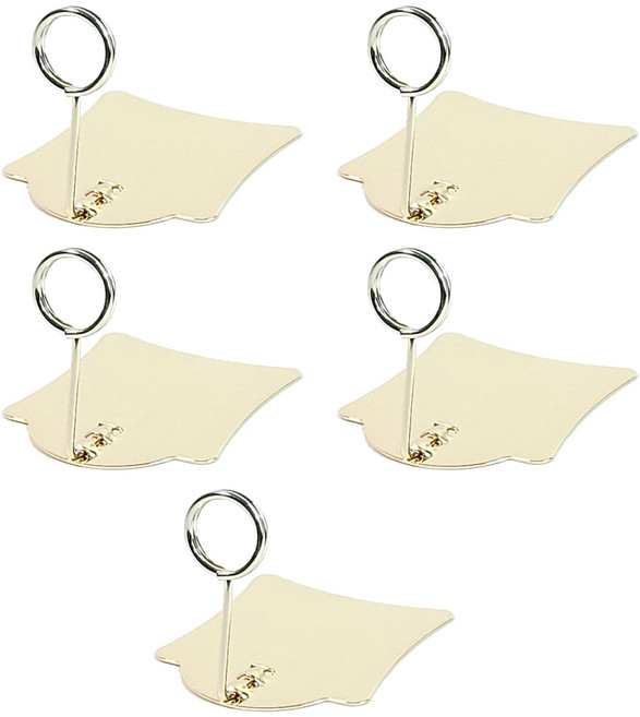 제로리빙 마트 진열 메탈 가격표 꽂이, 5개, 골드