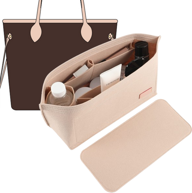 이너백 토트백 이너백+가방 바닥 패드 투피스 가방속 정리 이너백 토트백 파우치 가방속정리 백인백 중형 대형 특대형 이너백 멀티 파티션 펠트 이너백 세 가지 색상