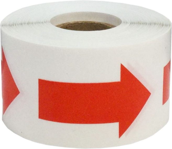 6종 화살표 스티커 5cm 500매 대용량, 1세트, 레드(1107) 500매