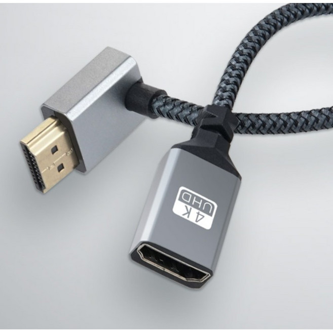 HDMI 4K UHD 길이 연장 확장 짧은 젠더 15cm 꺾임형 고해상도 고급형 TV 선, 1개