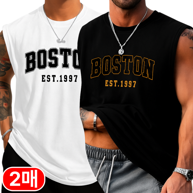 커넥트홈 남자 패션 나시 헬스 런닝 운동 민소매 1+1