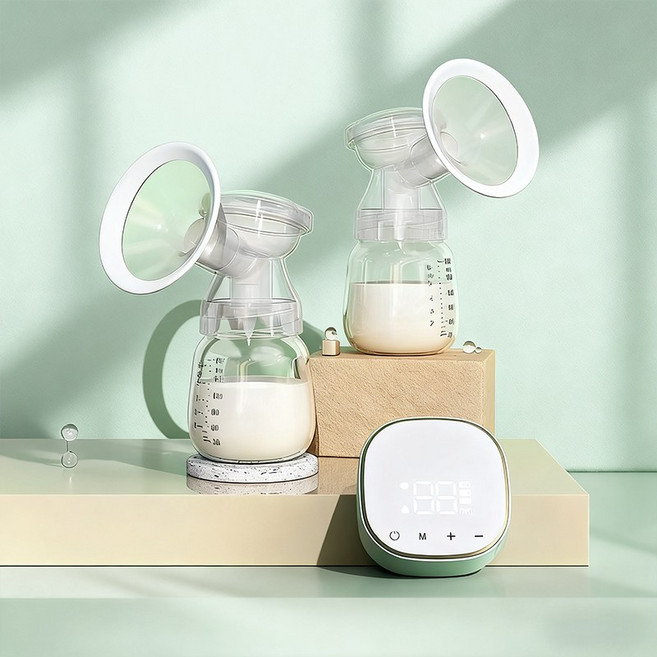 유축기 전자동의쌍무 유축기 휴대용유축기, 2개, 녹색