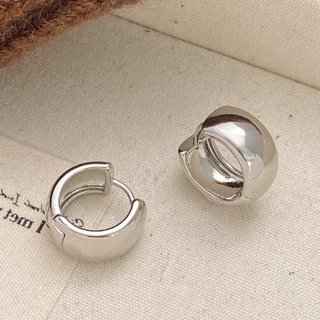 젬스톤 럭셔리 무니켈 은침 볼륨 통통 링귀걸이 데일리 이어링