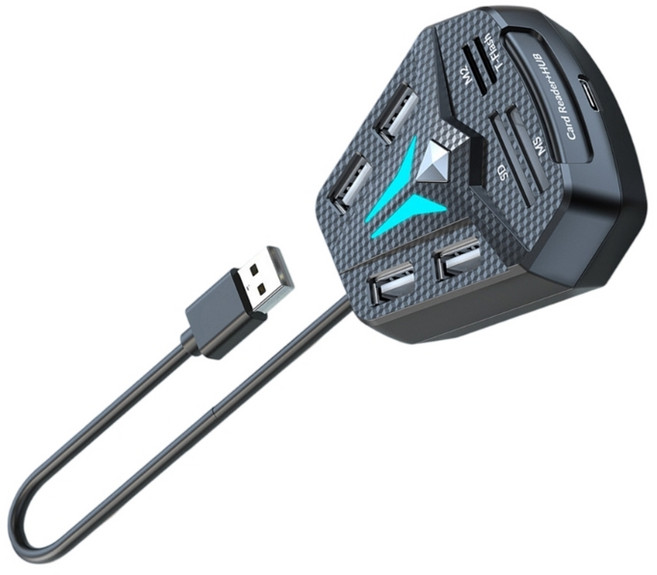 다기능 USB 2.0 도크는 키보드 마우스 및 디스플레이 연결과 호환되는 데이터 전송 및 전원 공급을 지원합니다, 4 USB, 1개, 사이즈 이미지 참고