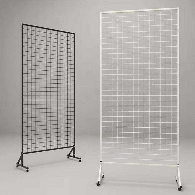이동식 네트망 전시 진열대 철제 파티션 작품 선반 철망, 폭 1 미터 x 높이 1.68  단품, 1개, 폭 1mx높이 1.68 화이트 1개