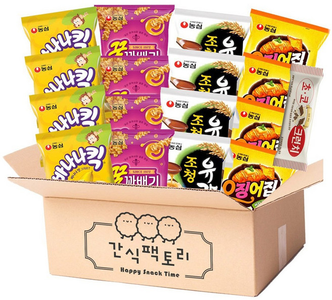 바나나킥4+꿀꽈배기4+조청유과4+오징어집4+초코크런치1 총 17입, 1개