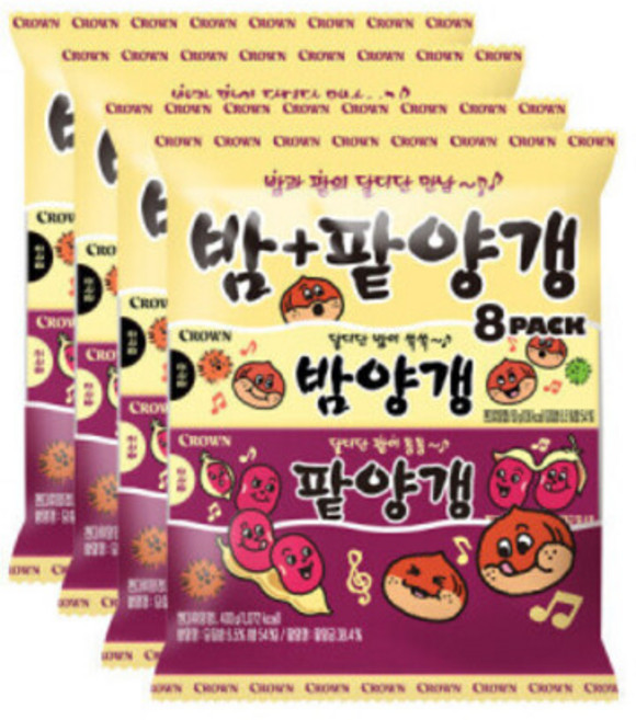 크라운 (HOT특가딜) 연양갱 8번들(밤양갱+팥양갱), 1g, 1개