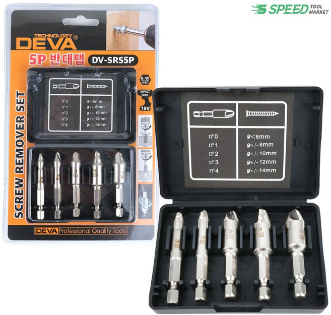 DEVA 반대탭 5P 세트 DV-SRS5P 히다리탭 볼트리무버 빽탭, 1개
