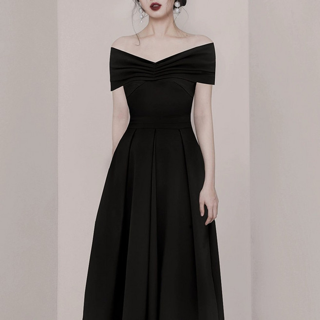 오프숄더 유색 드레스 연주회 공연 연회장 결혼식 2부 파티 셀프 웨딩