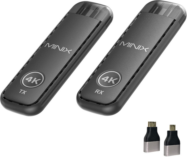 MINIX H4K 무선 HDMI 송신기 및 수신기 4K 디코드 1080P@60Hz 플러그 앤 플레이 듀얼 밴드 5G+2.4G HDMI 익스텐더 50m(164피트) 낮은 대기 시