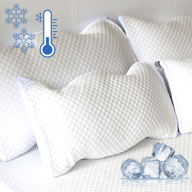 1+1 여름용 쿨링 아이스 냉감 시원한 쿨 40x60 50x70 밴딩 베개커버 2p