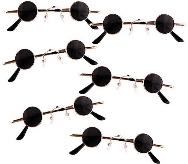 파티홀릭 인싸 픽셀 8비트 안경 선글라스 외계인 안경 6개세트, 세트13(마이콜안경 블랙6개)