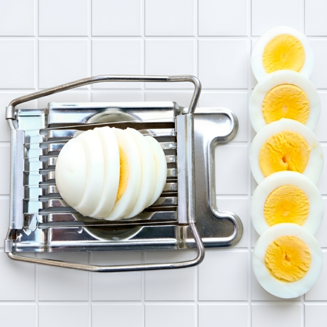마요미 계란커터기 계란슬라이서 계란컷팅기 에그커터 계란슬라이스 커터, 1개, 실버