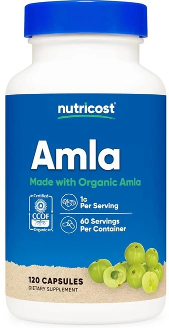 뉴트리코스트 암라 1000mg 캡슐 Nutricost Amla, 1개, 120정 - 쿠팡