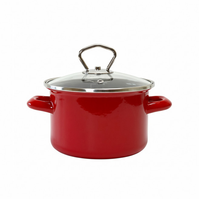 로이열 인덕션 법랑 미니냄비 라면 찌개 국냄비, 1개, 로즈, 18cm