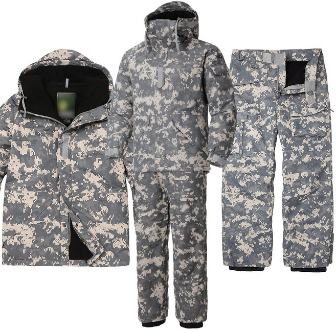 겨울 고급 분리형 방한 방수 보드복 스즈끼 웨어 방한복 세트 SPPS2509, 디지털그레이, 1개