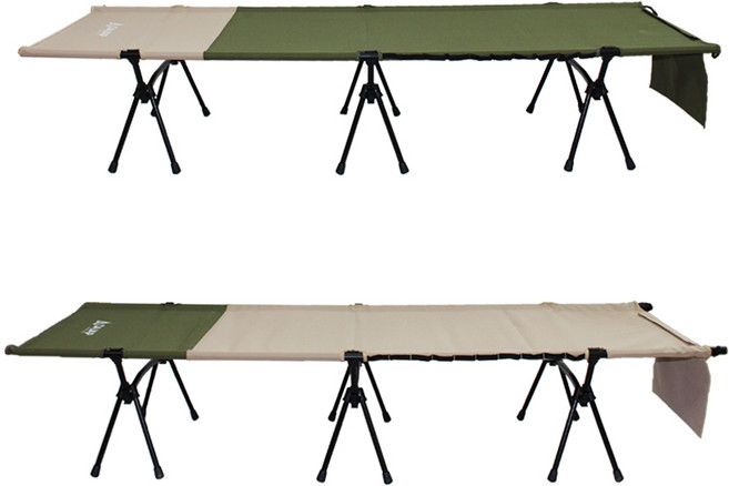 다잡 캠핑 경량 투톤 야전침대 간이 휴대용 백팩킹 야침 접이식 침대 베드, 베이지투톤