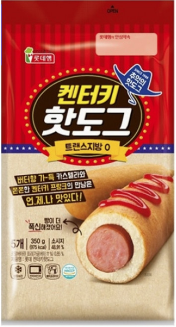 롯데 켄터키 핫도그 350g 2개