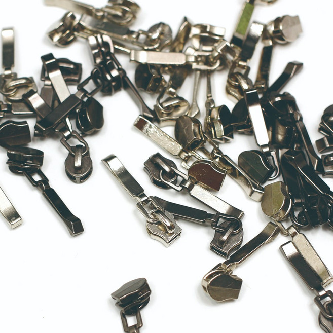 역방향 나일론지퍼머리 3호 드롭슬라이드 (니켈/흑니켈), 니켈