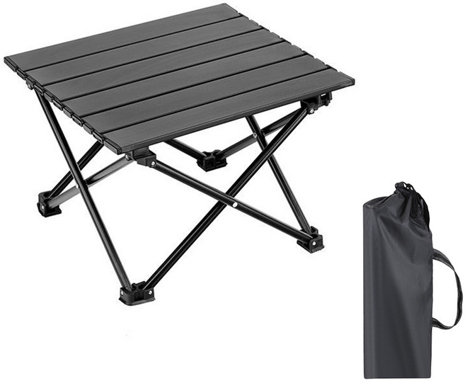 경량 캠핑 롤테이블 야외 휴대용 접이식 테이블, 블랙