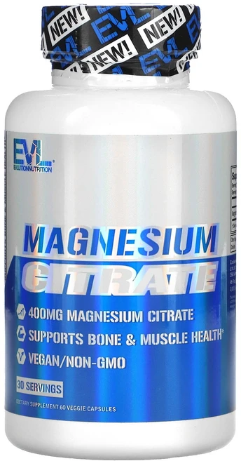 EVLution Nutrition 마그네슘시트레이트 400mg 베지 캡슐 60정(캡슐 1정당 200mg), EVLutionNutrition마그네슘시트레이트400m, 1개, 60정 - 쿠팡