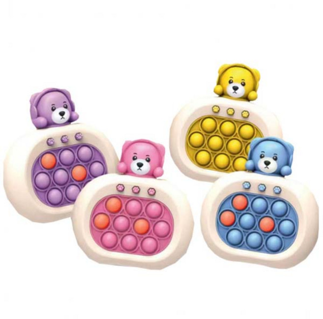 푸쉬팝 뽁뽁이 팝잇 꾹꾹이 보드 게임기 곰돌이, 퍼플베어, 1개
