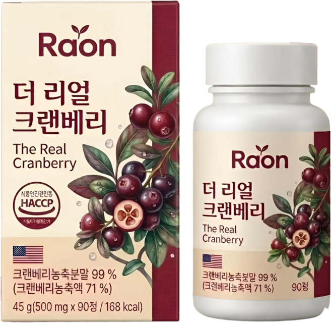 라온 크랜베리 농축분말 건크랜베리 cranberry 건조크랜베리 농축액, 1개, 90정
