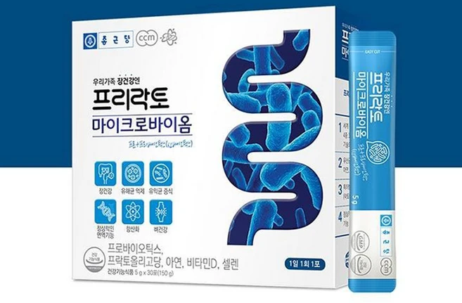 종근당 프리락토 마이크로바이옴 신바이오틱스 유산균 30포, 150g, 2개 - 쿠팡