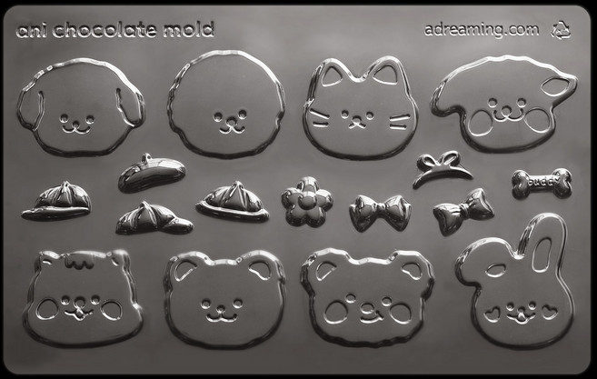 귀여운 동물친구들 17구 초콜릿 몰드 / 국내생산 자체제작 / 다양한 몰드 모양 / 쉽고재밌는 초콜릿만들기, 1개