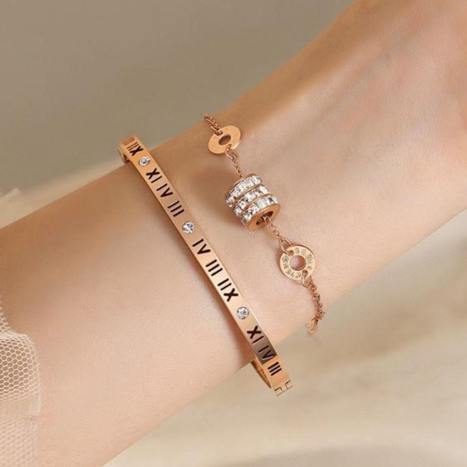 로마 큐빅 여성패션팔찌2P