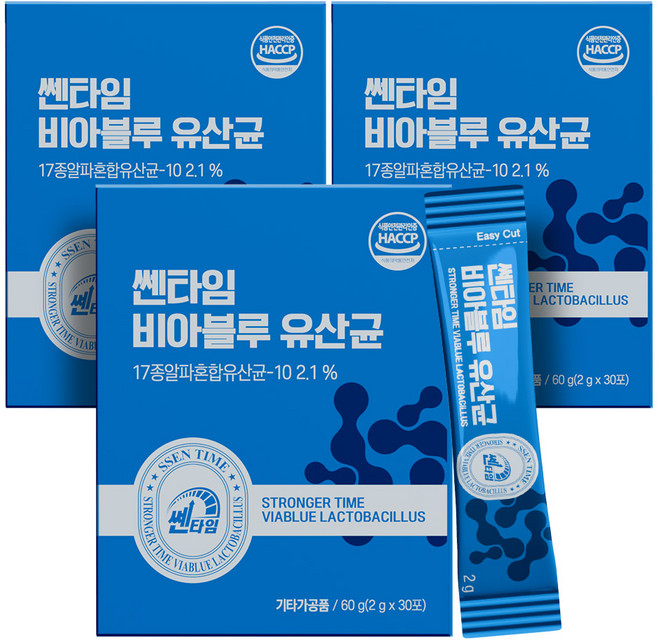 쎈타임 비아블루 전립선 유산균, 3개, 30회분