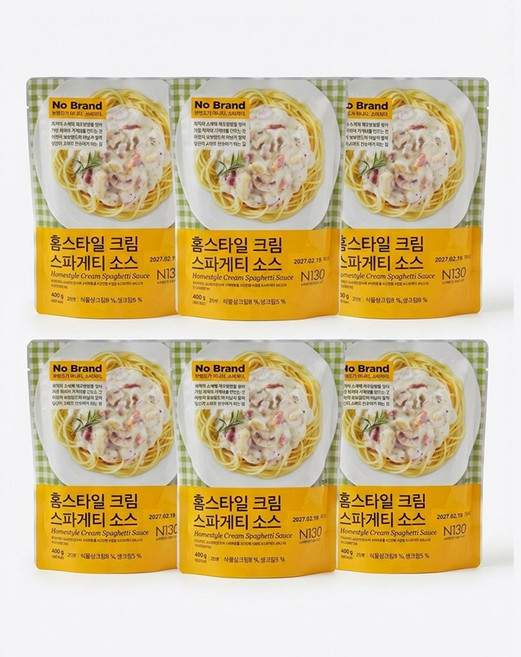 노브랜드 홈스타일 크림 스파게티 소스 400g X 4개입, 5개