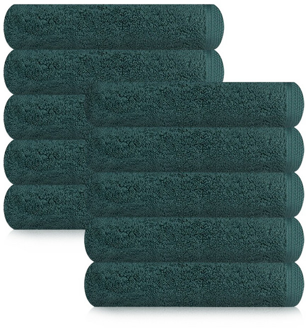 송월타월 코마40수 포인트40 200g 호텔수건, 10개, 그린